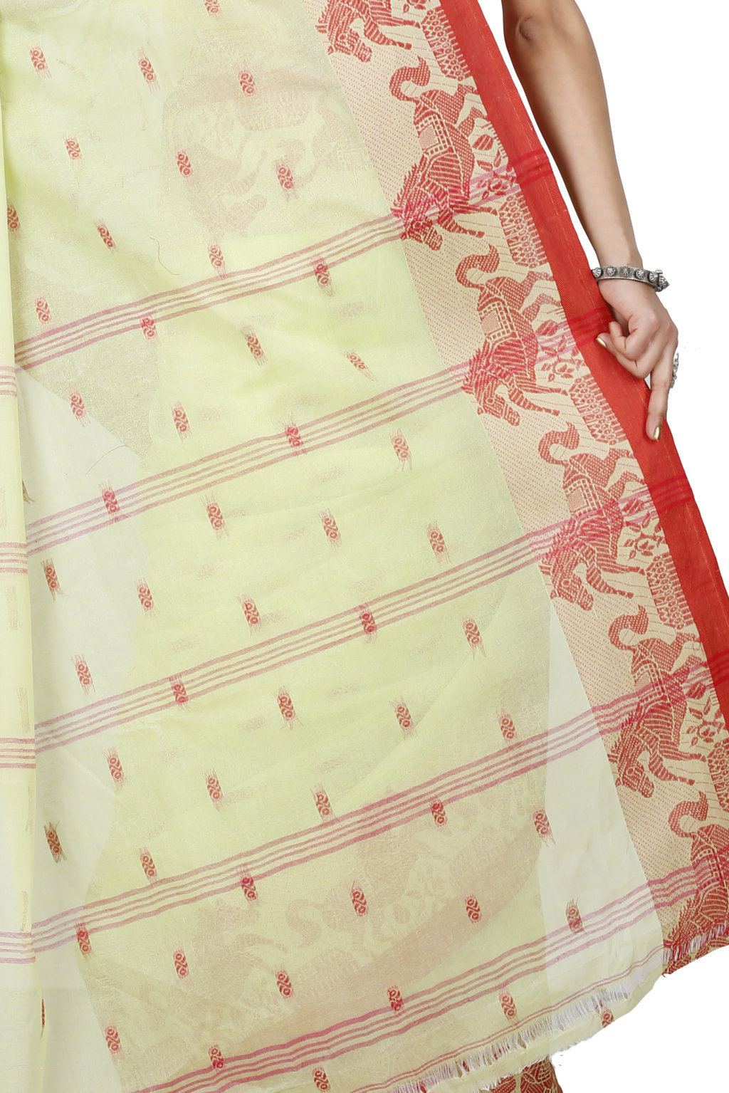 Light Green Pure Cotton Indrani Tant Saree (1018)